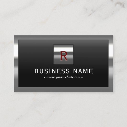 Construction Metal Framed Monogram Professional Visitekaartje (Voorkant)