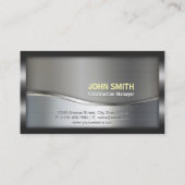 Construction Metal Framed Monogram Silver Metal Visitekaartje (Achterkant)