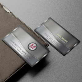 Construction Metal Framed Monogram Silver Metal Visitekaartje