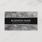 Construction Modern Black & White Marble Texture Visitekaartje (Voorkant)