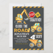 Construction Party for 4th Birthday Boy Kaart (Voorkant)