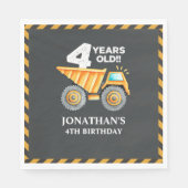 Construction Party for 4th Birthday Kids Servet (Voorkant)