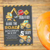 Construction Party for 5th Birthday Boy Kaart