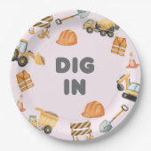 Construction Party Plates Papieren Bordje (Voorkant)