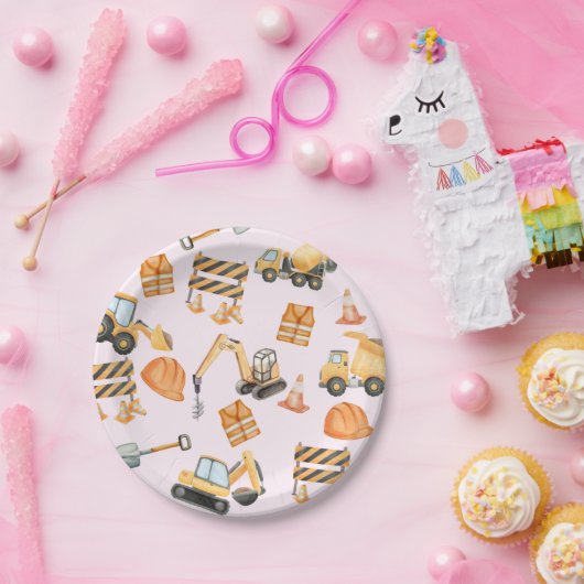 Construction Plates Papieren Bordje (Feest)