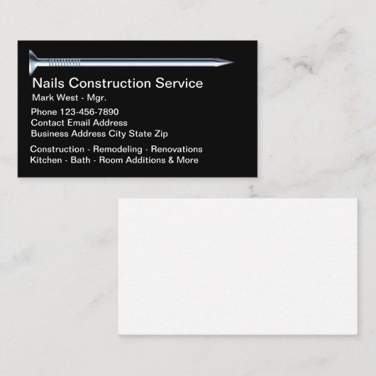 Construction Remodeling Service Visitekaartje (Voorkant / Achterkant)