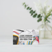 Construction Repair Contractor Tools Electrician Visitekaartje (Staand voorkant)