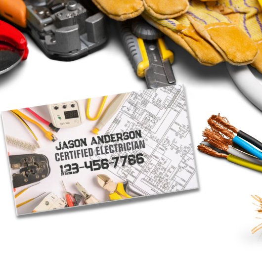 Construction Repair Contractor Tools Electrician Visitekaartje