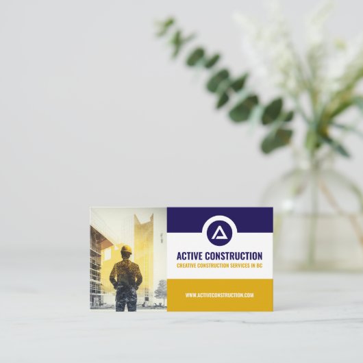 Construction Services, Contractor, Builder Visitekaartje (Staand voorkant)