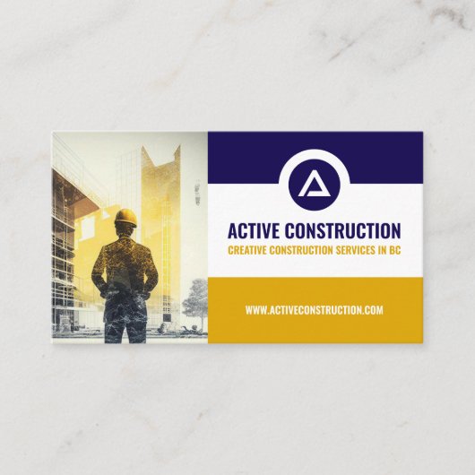 Construction Services, Contractor, Builder Visitekaartje (Voorkant)