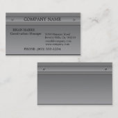 Construction Silver Metal Embossed Classic Visitekaartje (Voorkant / Achterkant)