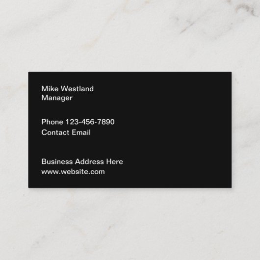 Construction Silver Metallic Tone Look Visitekaartje (Achterkant)