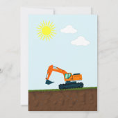 Construction Site Birthday Party Kaart (Achterkant)