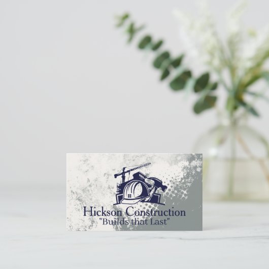 Construction site | Builders Hat | Contractor Visitekaartje (Staand voorkant)