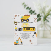 Construction Theme 3rd Birthday Invitation Dirty 3 Kaart (Staand voorkant)