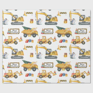 Construction Theme Christmas Wrapping Paper Cadeaupapier
