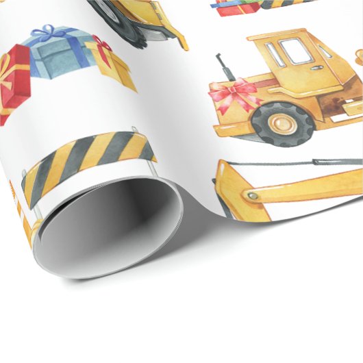 Construction Theme Christmas Wrapping Paper Cadeaupapier (Rol Hoek)