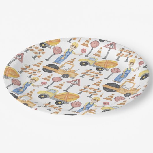 Construction Theme Party Papieren Bordje (Gekanteld)