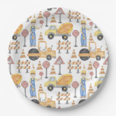 Construction Theme Party Papieren Bordje (Voorkant)