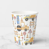 Construction Themed Birthday Party Papieren Bekers (Achterkant)