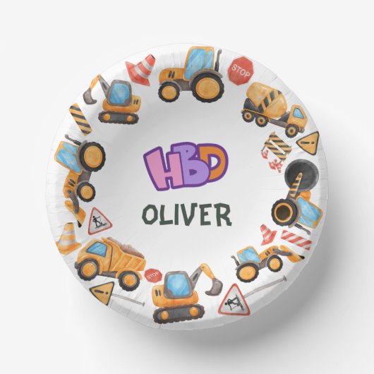 Construction Themed Birthday Party Papieren Kommen (Voorkant)