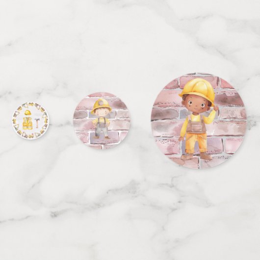 Construction Themed Children's Birthday  Confetti (Achterkanten)