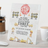 Construction Themed Children's Birthday Invitation Reclamebord Met Voetstuk (Insitu)