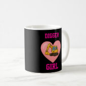 Construction themed 'DIGGER GIRL' mug Koffiemok (Voorkant rechts)