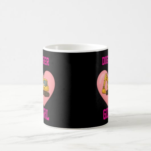 Construction themed 'DIGGER GIRL' mug Koffiemok (Center)
