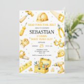 Construction Tools Birthday Invitation Kaart (Staand voorkant)
