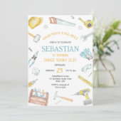 Construction Tools Birthday Invitation Kaart (Staand voorkant)
