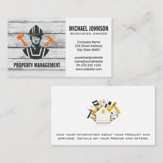 Construction Tools | General Contractor Visitekaartje (Voorkant / Achterkant)