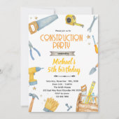 Construction Tools theme invitation Kaart (Voorkant)