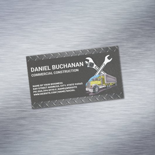Construction Tools | Work Truck Magnetisch Visitekaartje (Voorbeeld)