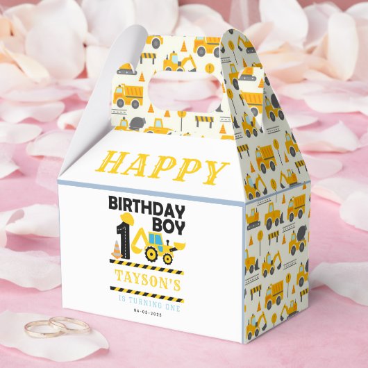 Construction Truck 1st Birthday | Kids Party Bedankdoosjes (Huwelijk)