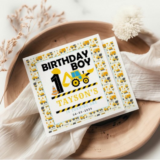 Construction Truck 1st Birthday | Kids Party Servet