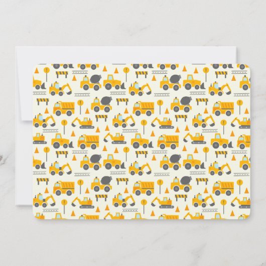 Construction Truck 1st Birthday Photo | Kids  Kaart (Achterkant)
