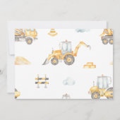 Construction Truck 2nd Birthday Photo Invitation Kaart (Achterkant)