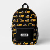 Construction Truck Backpack for Boys - Personalize Bedrukte Rugzak (Voorkant)