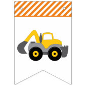 Construction Truck Birthday Party Invitation Vlaggetjes (Eerste vlag)