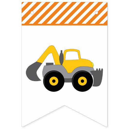 Construction Truck Birthday Party Invitation Vlaggetjes (Eerste vlag)