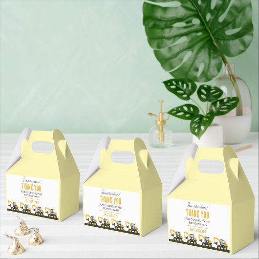 Construction Truck Birthday | Personalized Décor Bedankdoosjes (Meervoudige)