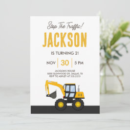 Construction Truck Birthday | Personalized Décor Kaart