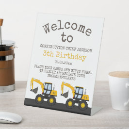 Construction Truck Birthday | Personalized Décor Reclamebord Met Voetstuk