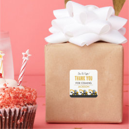 Construction Truck Birthday | Personalized Décor Vierkante Sticker