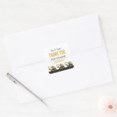 Construction Truck Birthday | Personalized Décor Vierkante Sticker (Envelop)