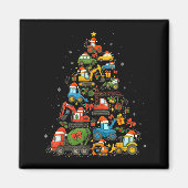 Construction Truck Christmas Tree Funny Xmas Holid Magneet (Voorkant)