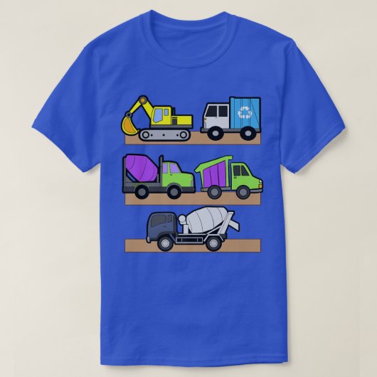 Construction Truck Excavator Concrete Mixer Dump T T-shirt (Design voorkant)