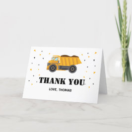 Construction truck excavator Thank you card Bedankkaart