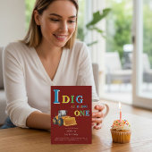 Construction Truck 'I Dig Being One' Birthday  Kaart